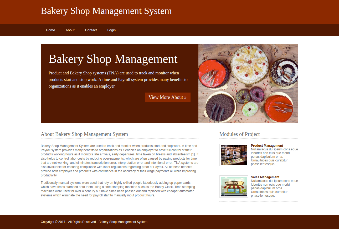 Bakery Shop Management System- Python Django Project