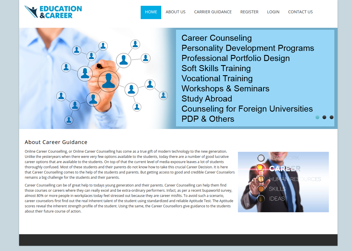 Online Carrier Guidance- PHP Web Development Major Project