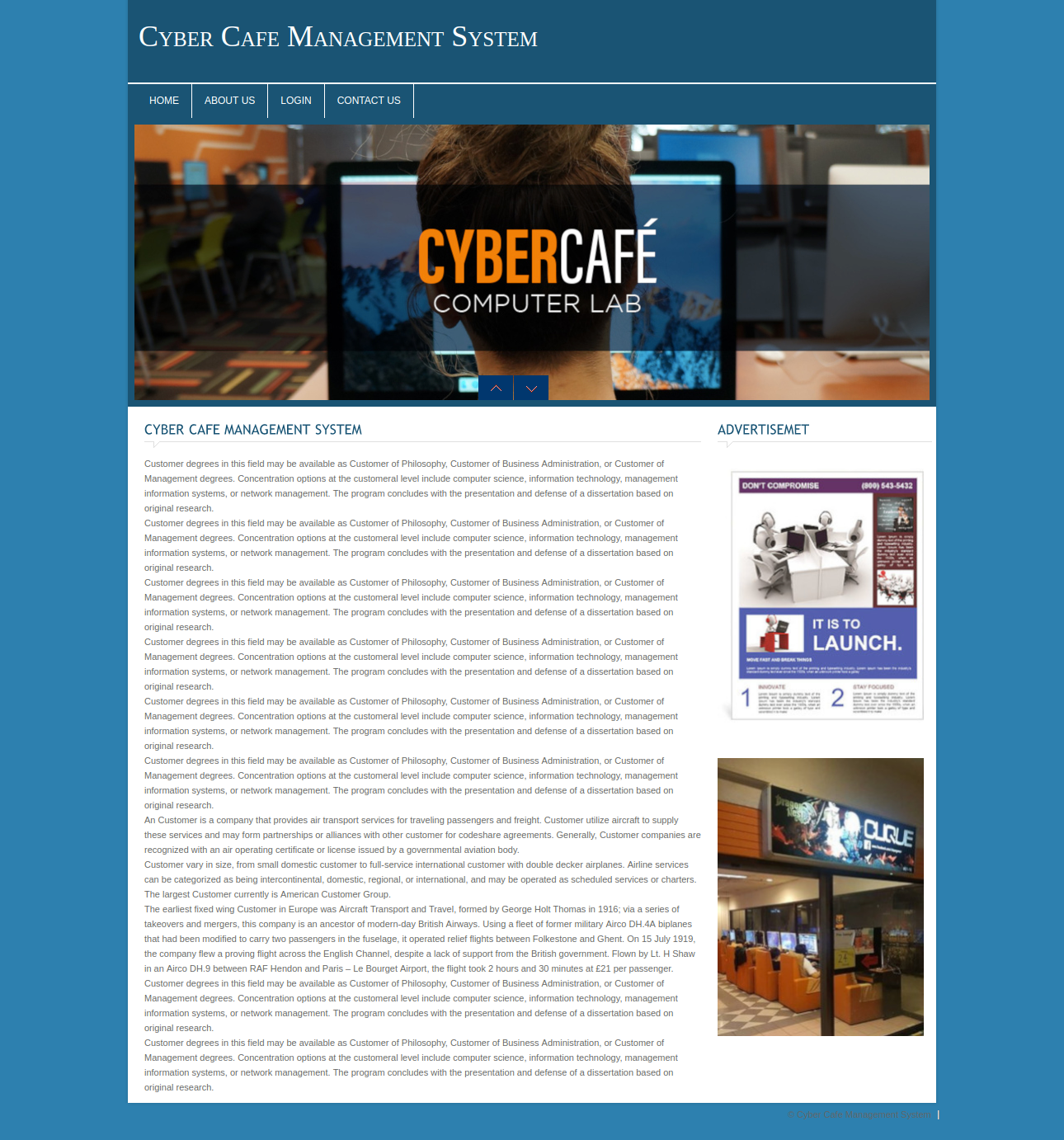 Cyber Cafe Management System- PHP Web Development Project