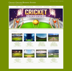 Cricket Ground Booking System Report Synopsis Source Code