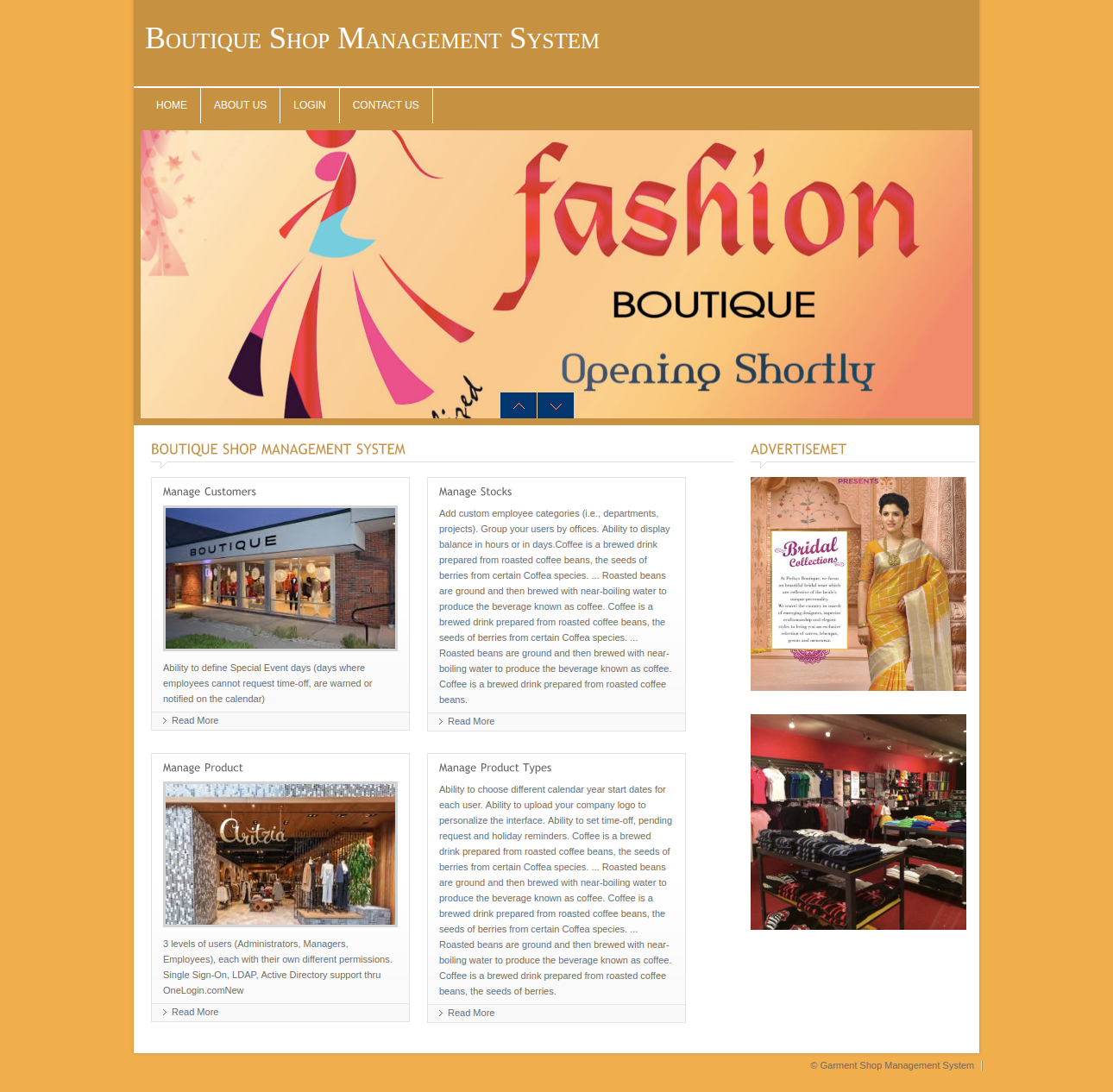 Boutique Shop Management System- PHP Web Development Project