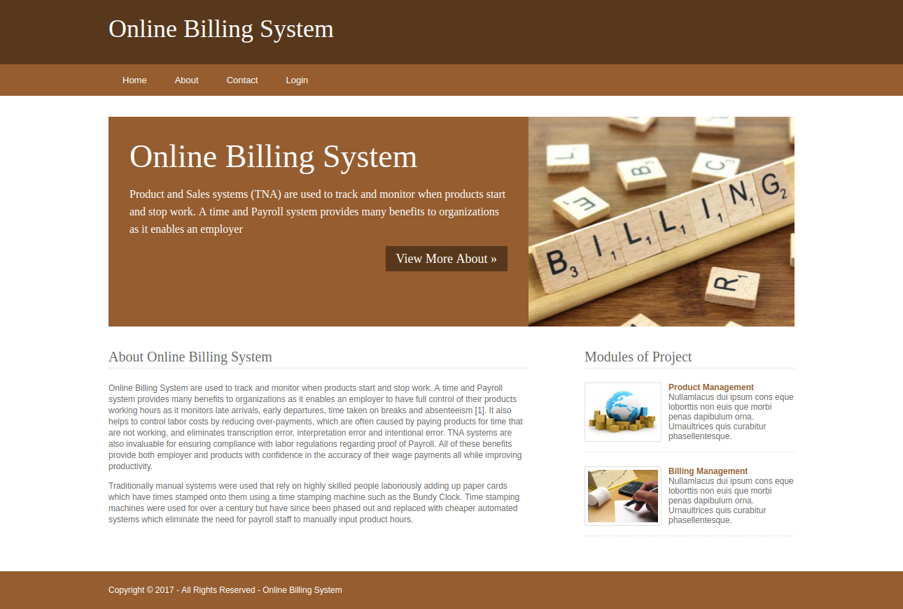 Online Billing System- Python Django Project