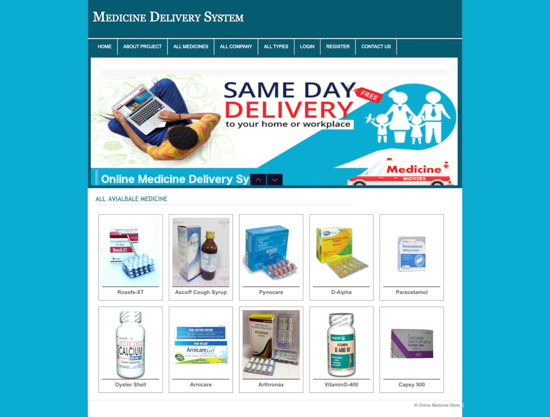 Medicine Delivery System- PHP Web Development Project