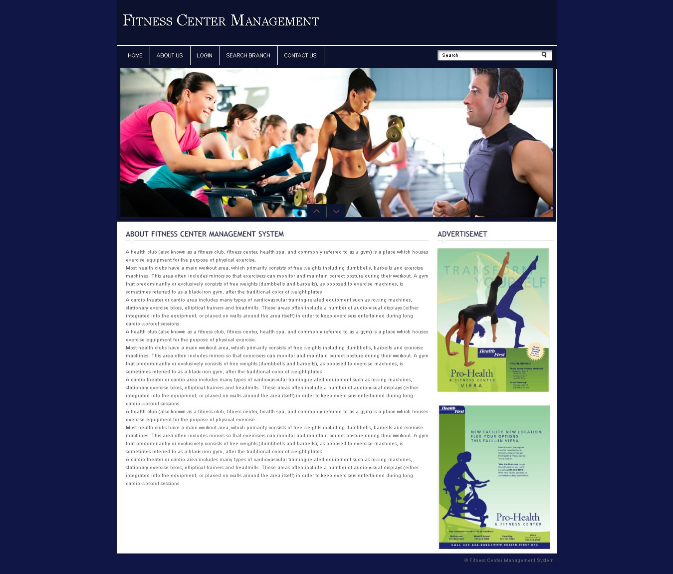 Fitness Center Management System- PHP Web Development Project