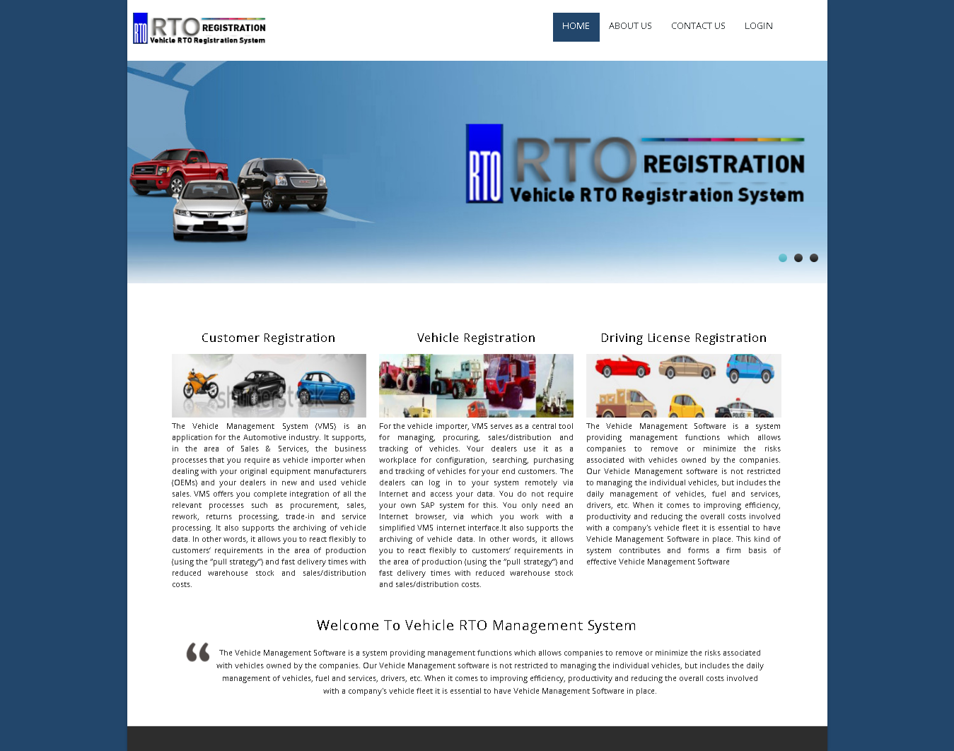 RTO Vehicle Registration System- PHP Web Development Project