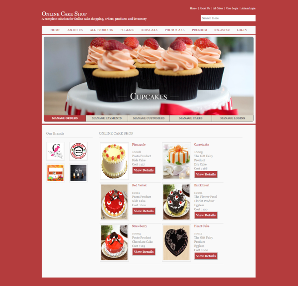 Online Cake Shop Report Synopsis Source Code