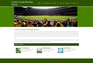 Cricket Ground Booking System Report Synopsis Source Code