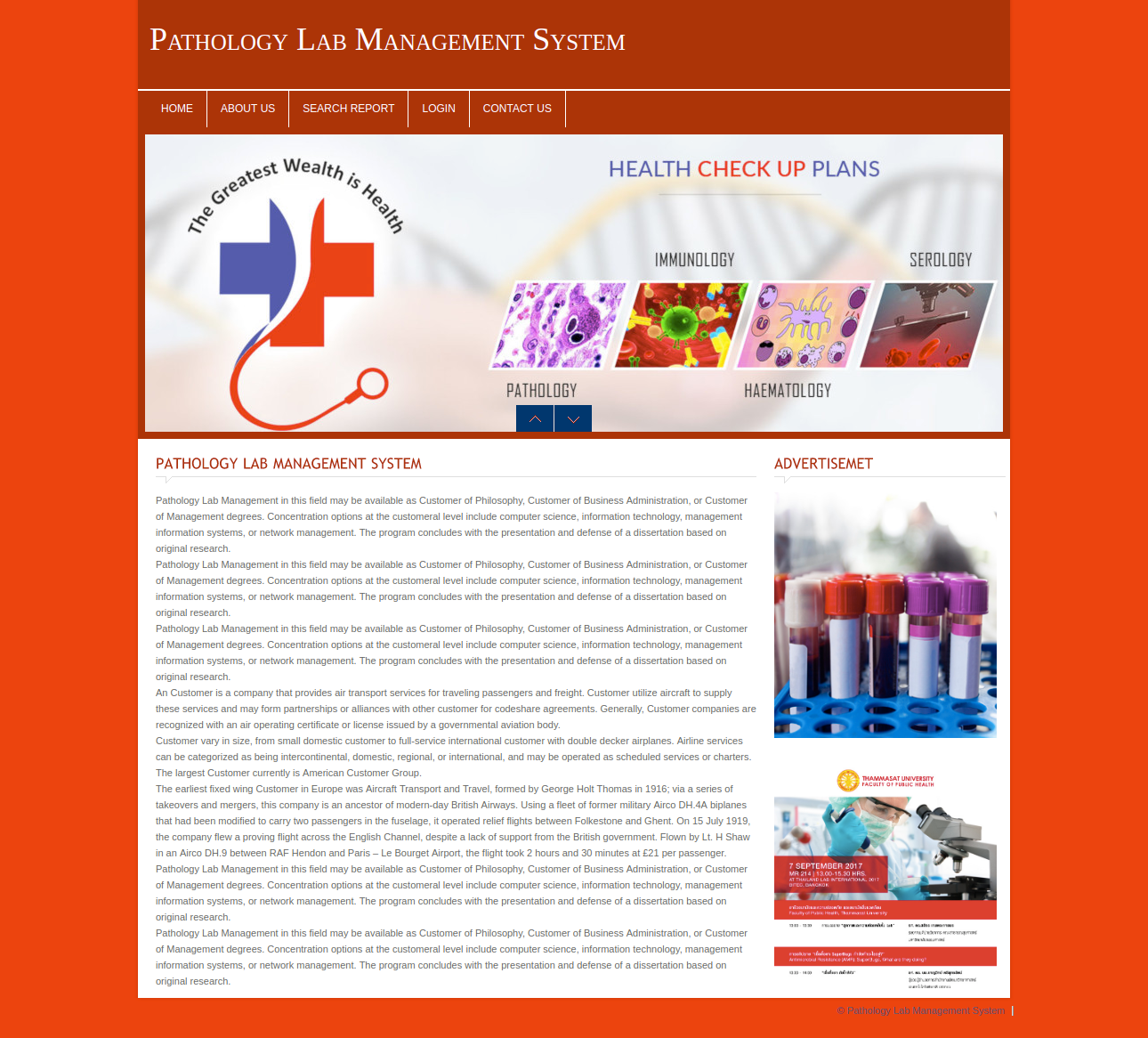 Pathology Lab Management System- PHP Web Development Project