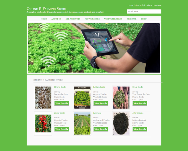 Online E-Farming Store Report Synopsis Source Code