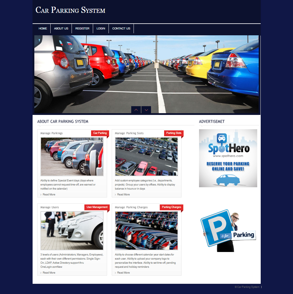 Car Parking System- PHP Web Development Project