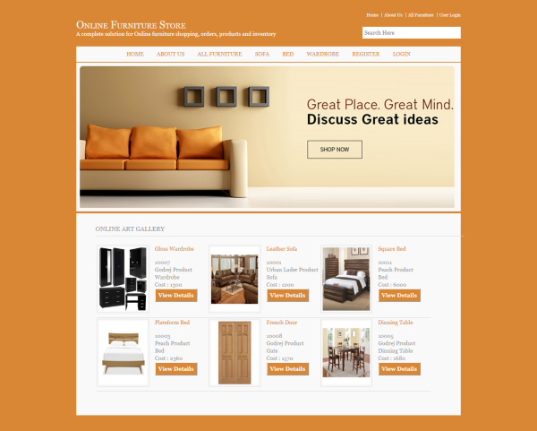 Online Furniture Store Report Synopsis Source Code