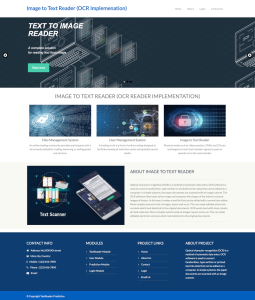 Image to Text Reader Report Synopsis Source Code