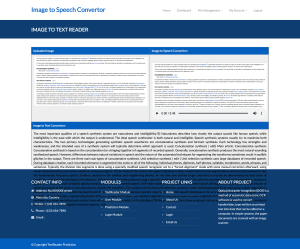 Image to Speech Convertor Report Synopsis Source Code