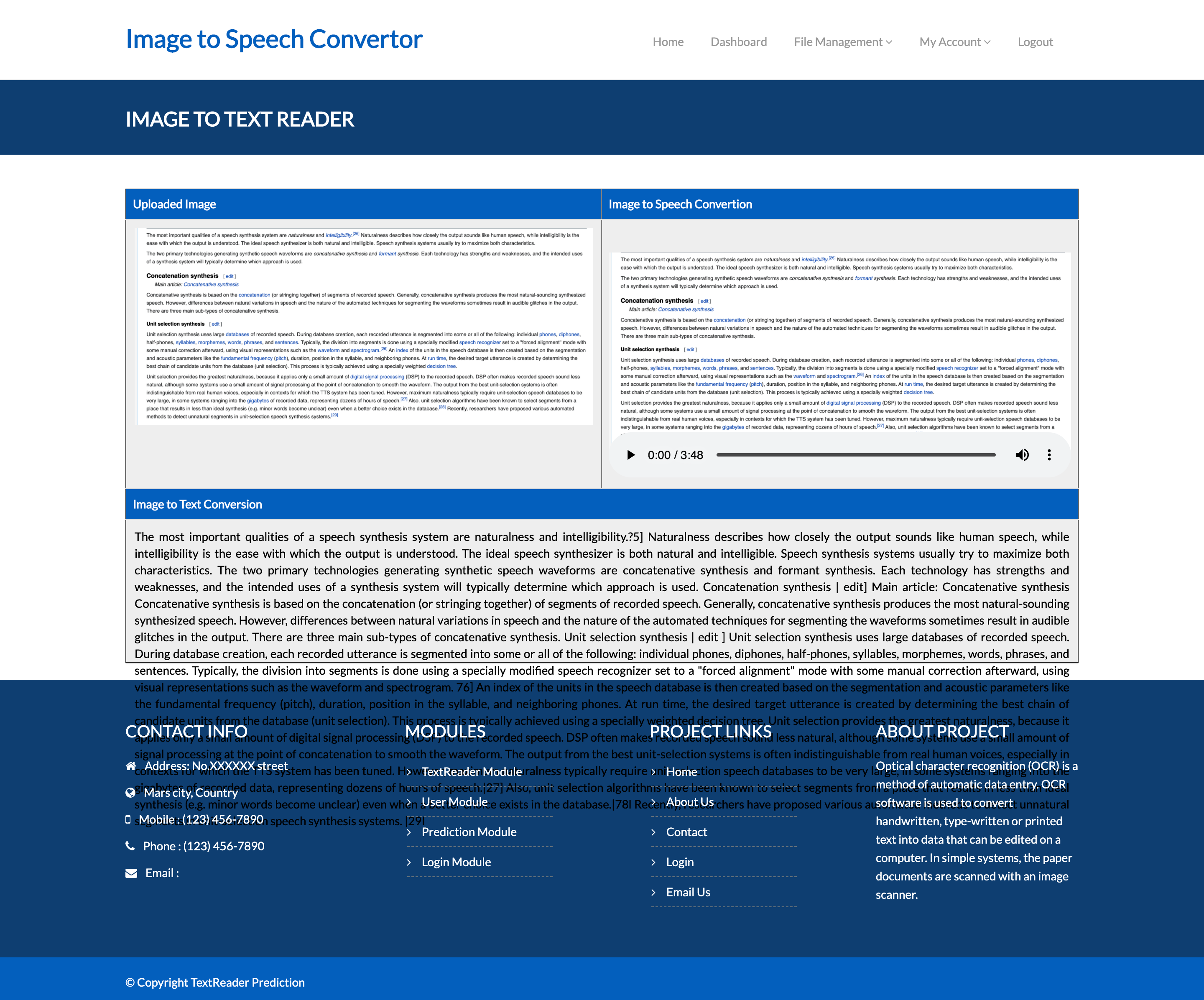 Image to Speech Convertor- Python Machine Learning AI Project