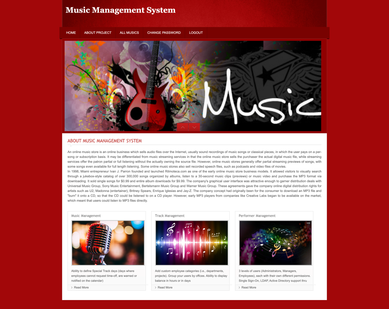 Music Management System- PHP Web Development Project