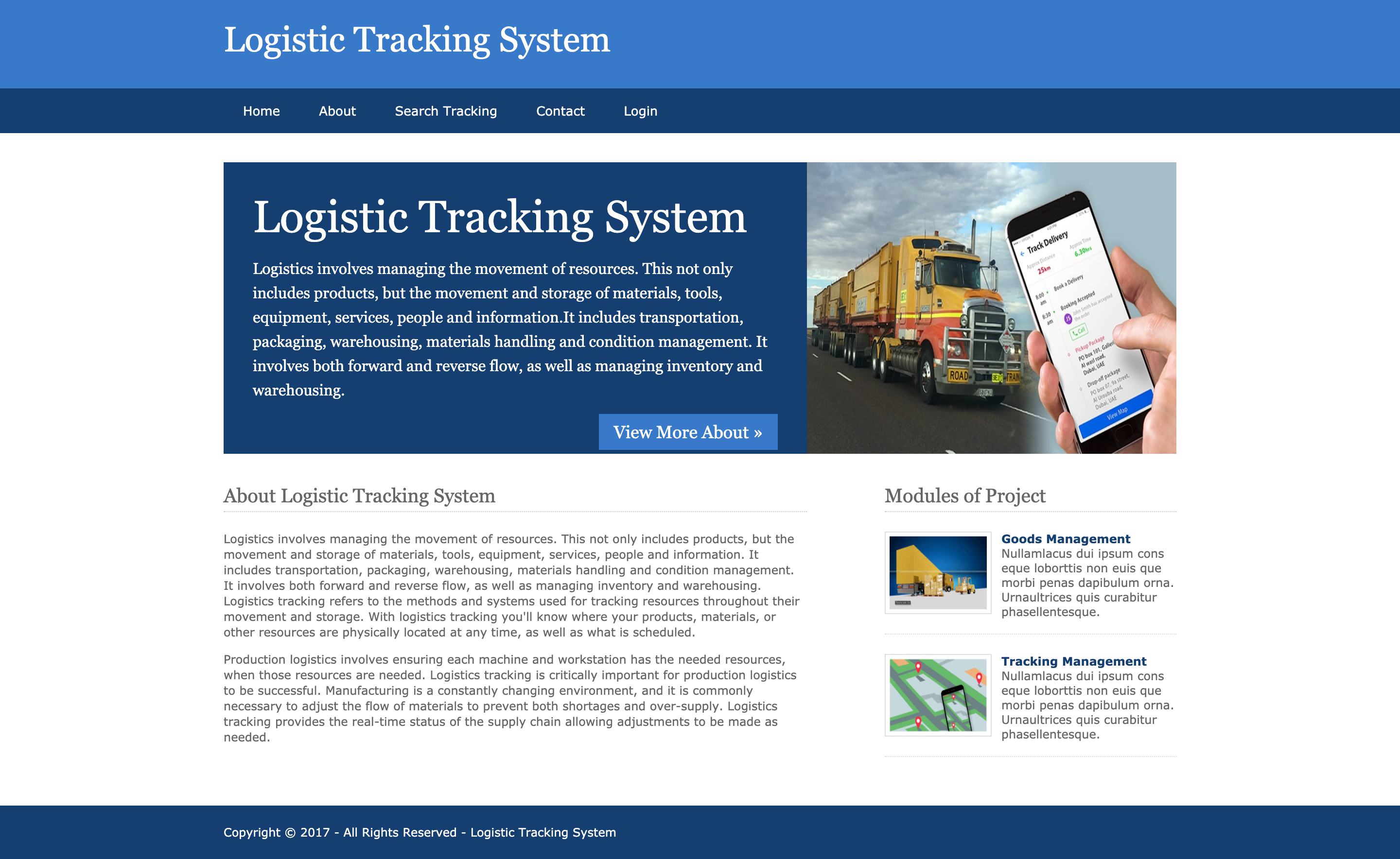 Logistic Tracking System- Python Django Project