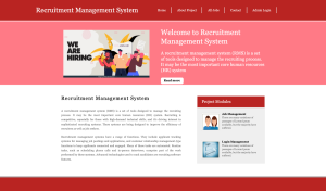 Recruitment Management System Report Synopsis Source Code