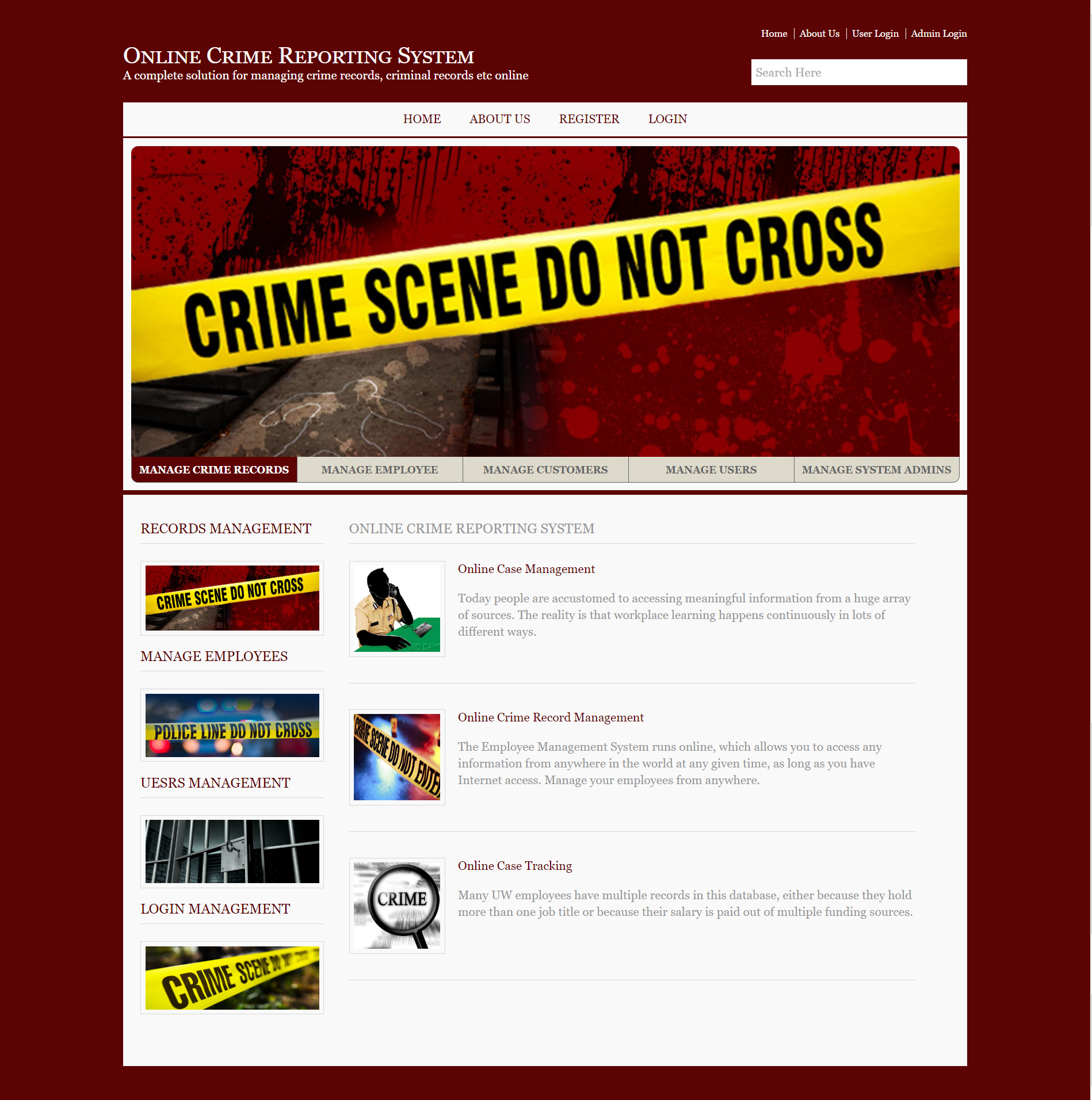 Online Crime Reporting System