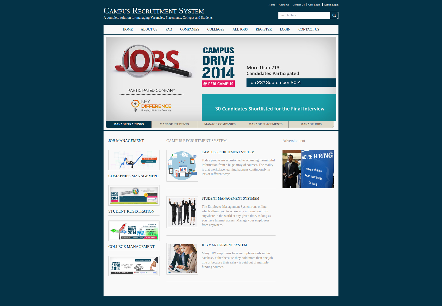 Campus Recruitment System- Java NetBeans MySQL Project