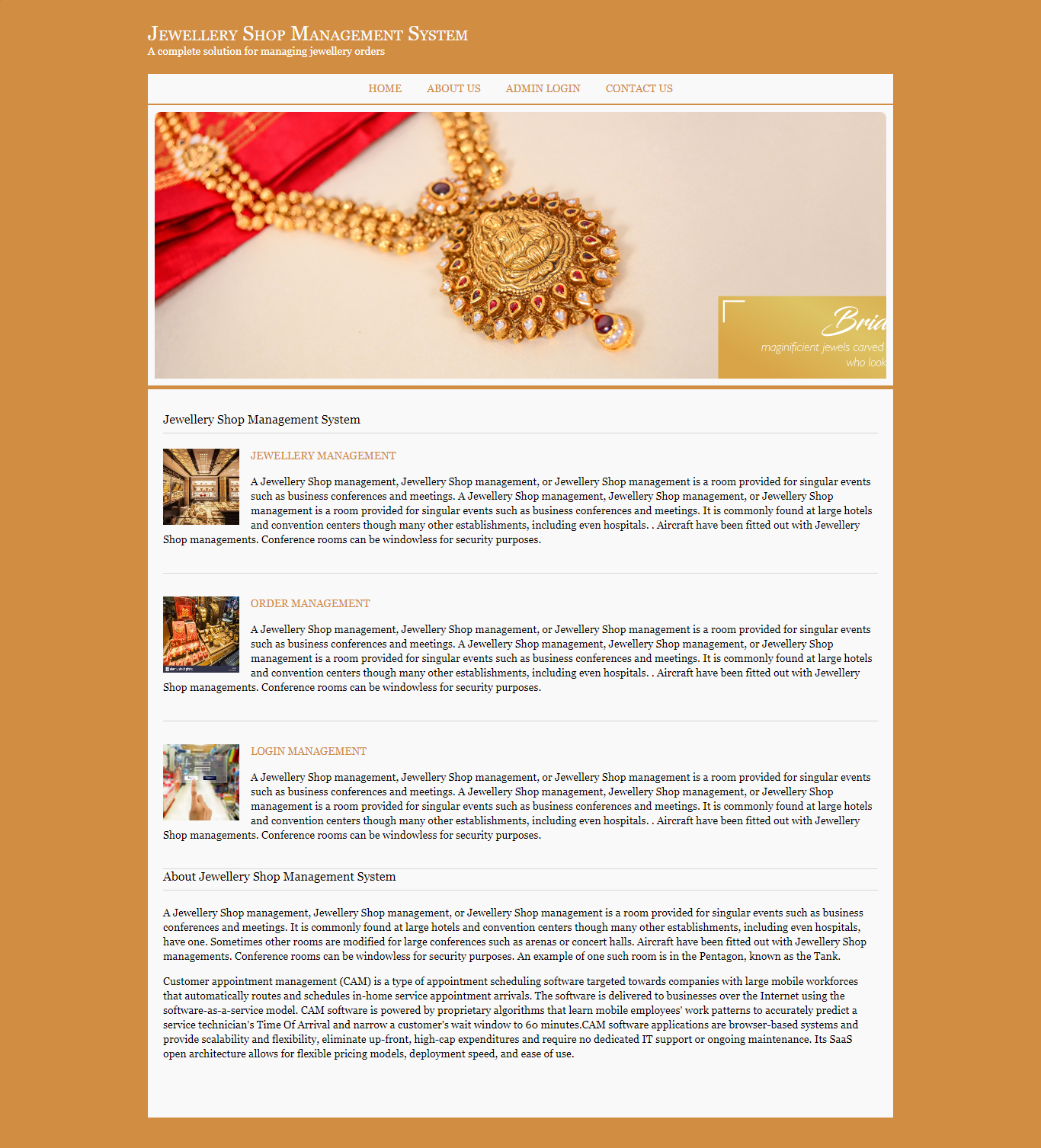 Jewellery Shop Management System