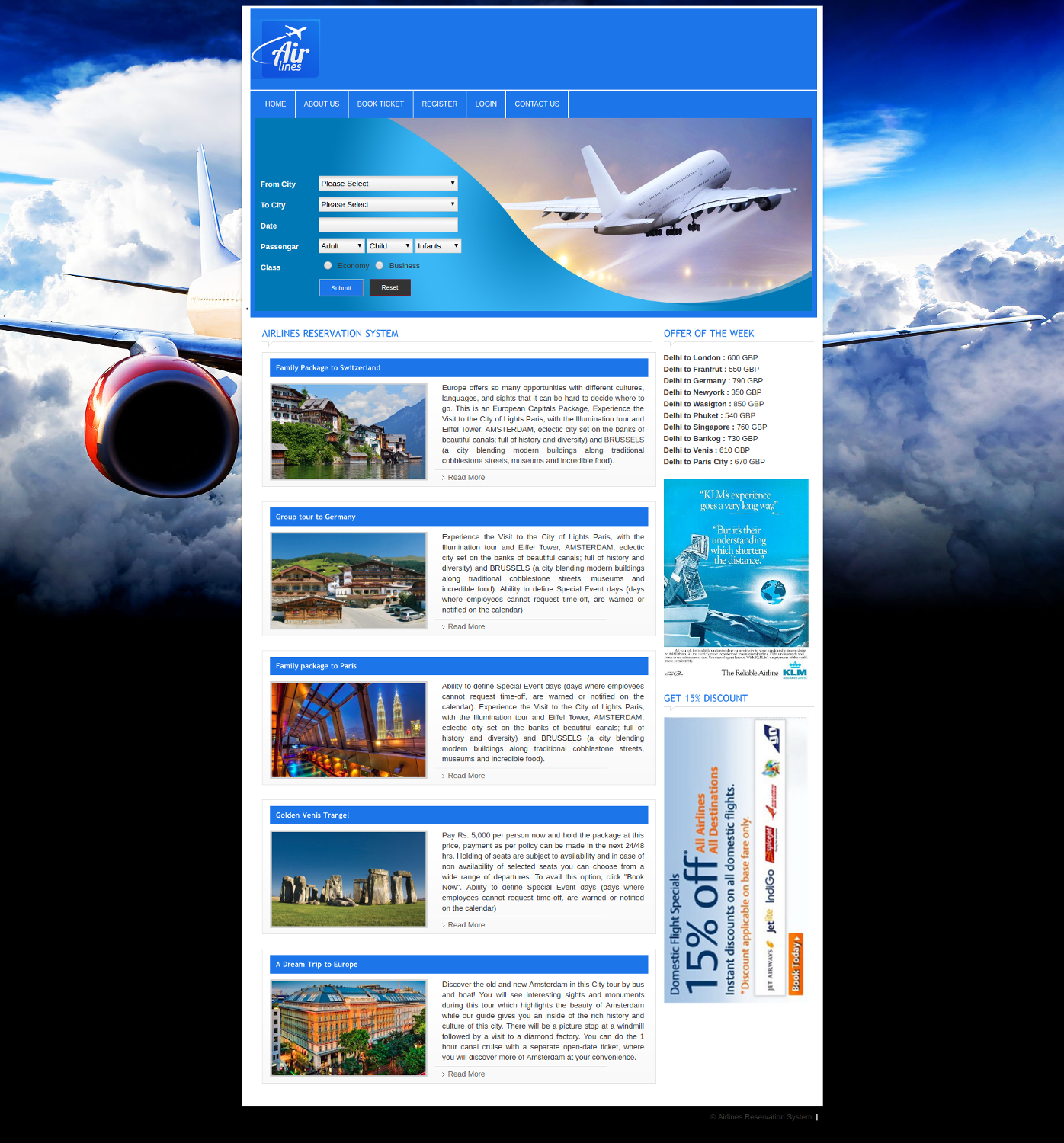 Airlines Ticket Booking System- PHP Web Development Project