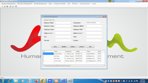 Human Resource Management System Report Synopsis Source Code