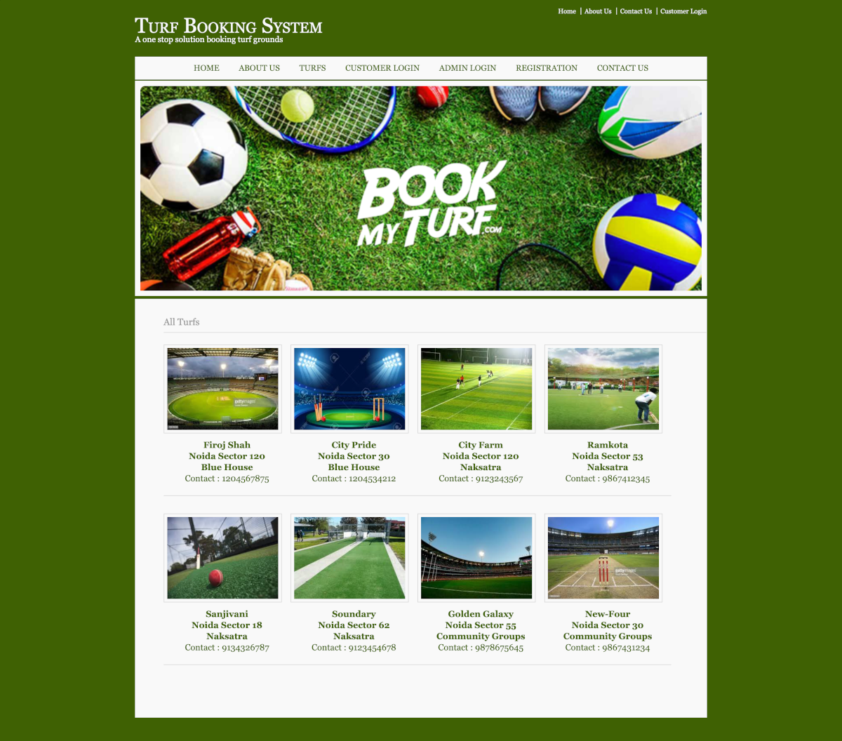 Online Turf Booking System- Java NetBeans MySQL Project