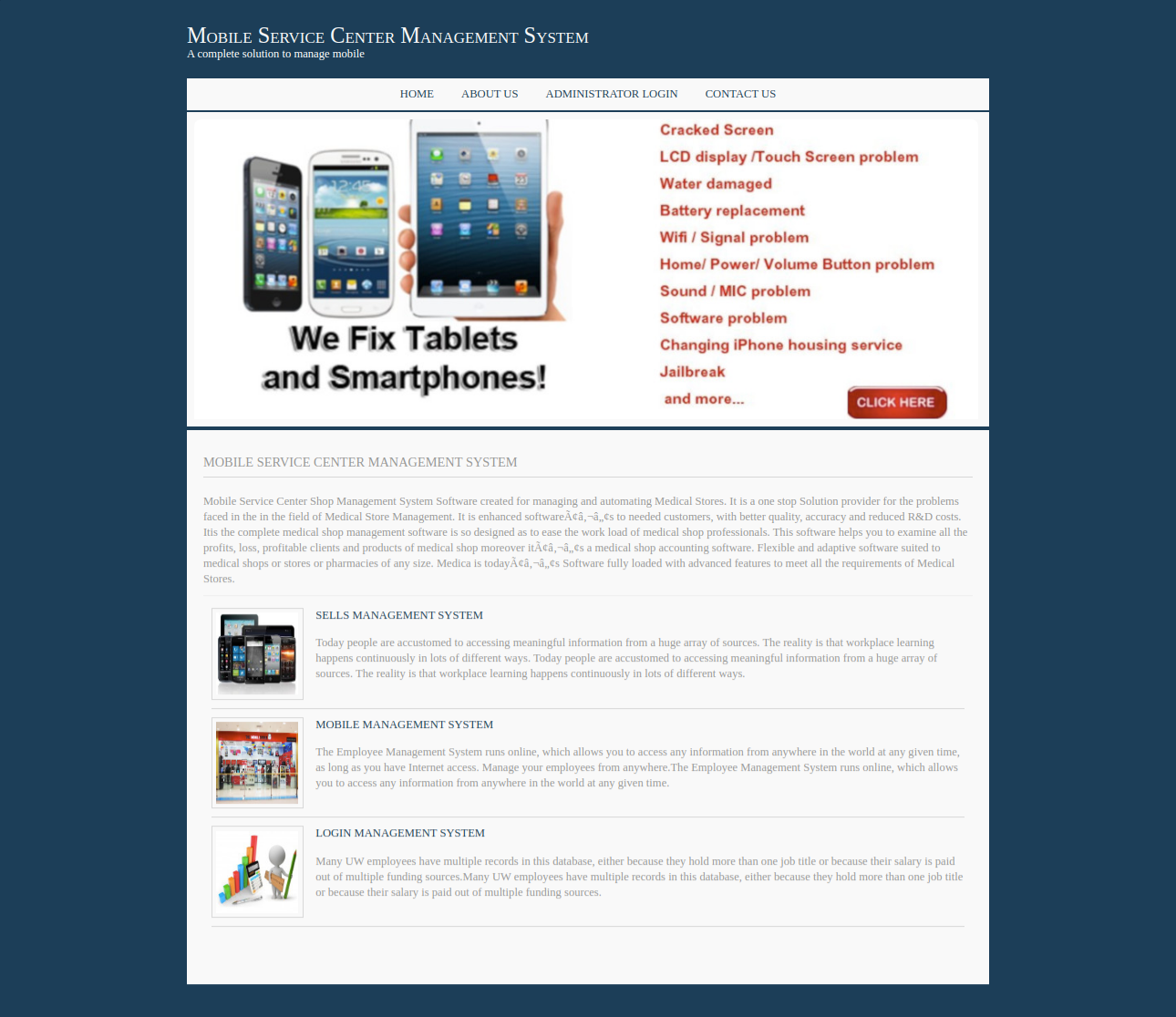 Mobile Service Center Management System- Java NetBeans MySQL Project