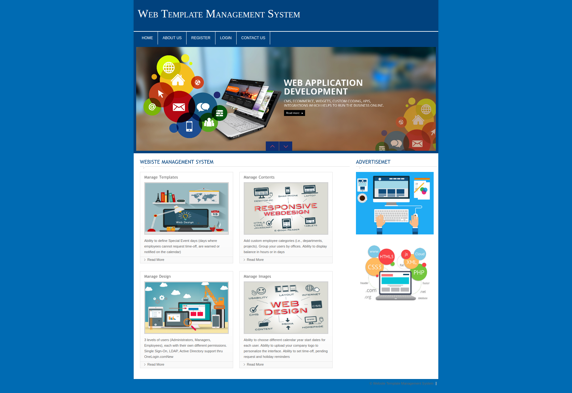 Web Template Management System- PHP Web Development Project