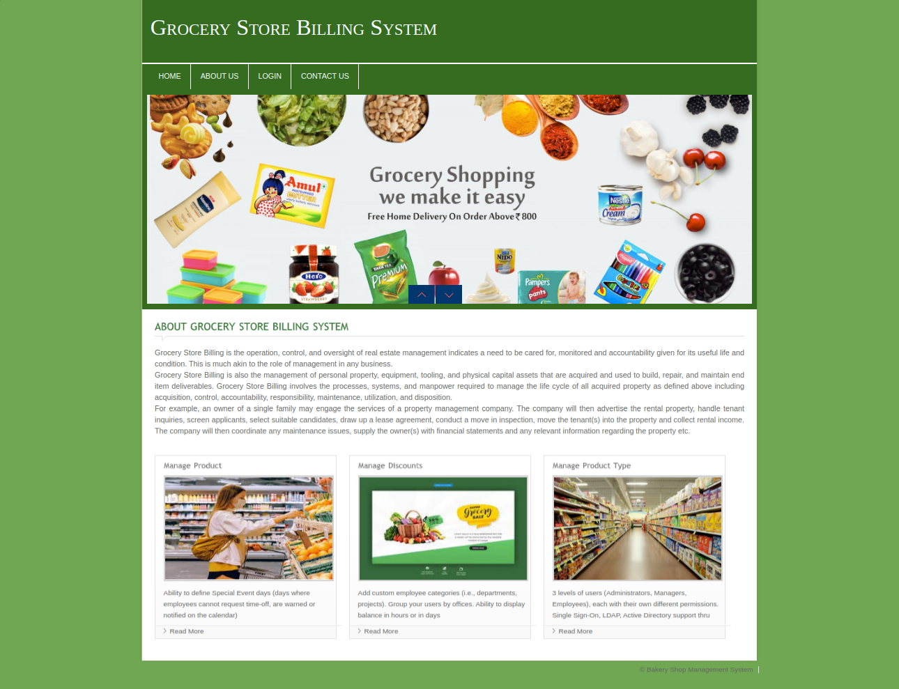 Grocery Store Billing System- PHP Web Development Mini Project