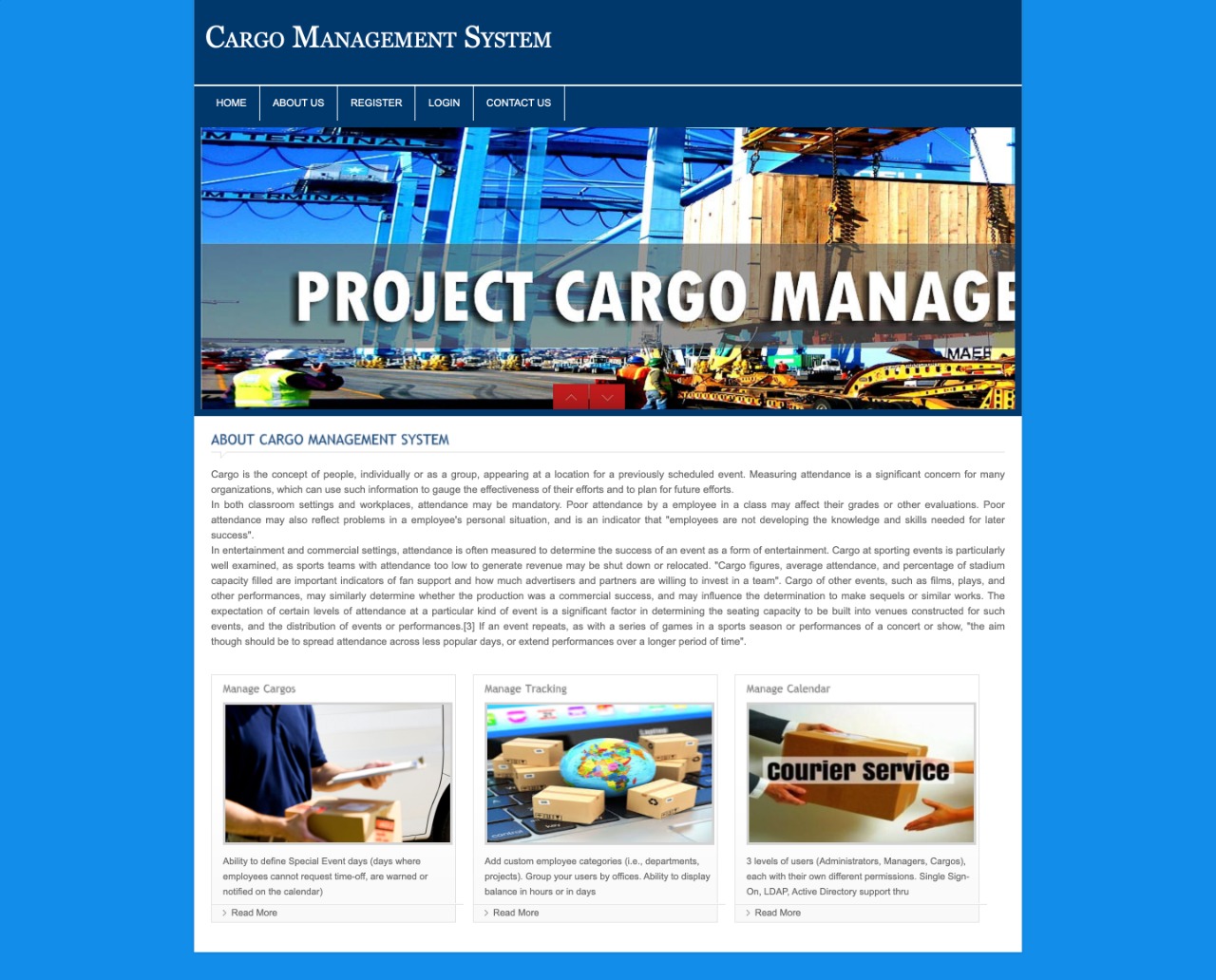 Cargo Management System- PHP Web Development Project