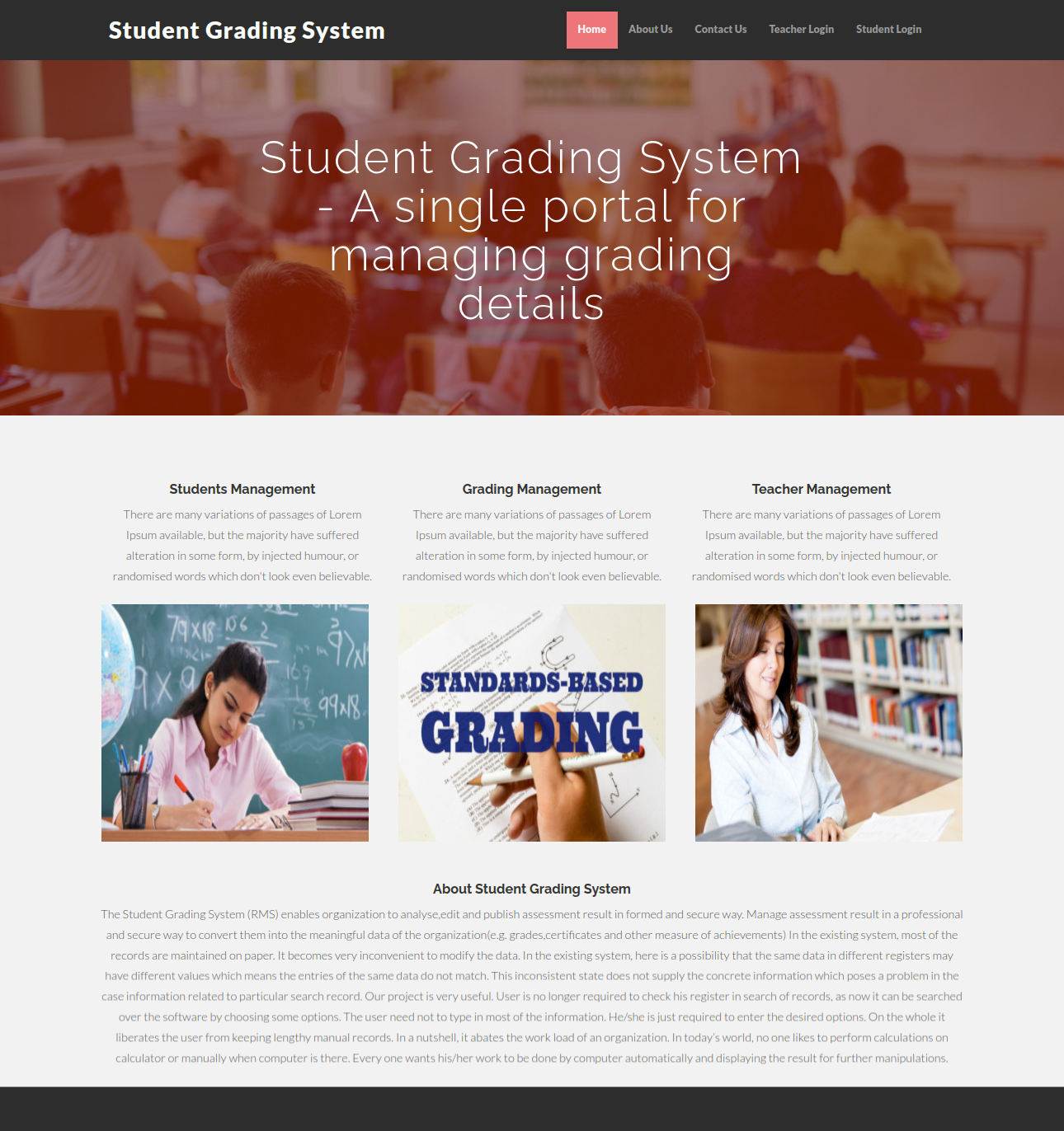 Student Grading System- PHP Web Development Project