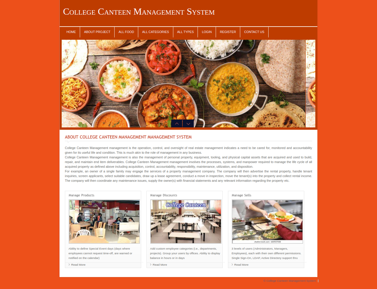 College Canteen Management System- PHP Web Development Project