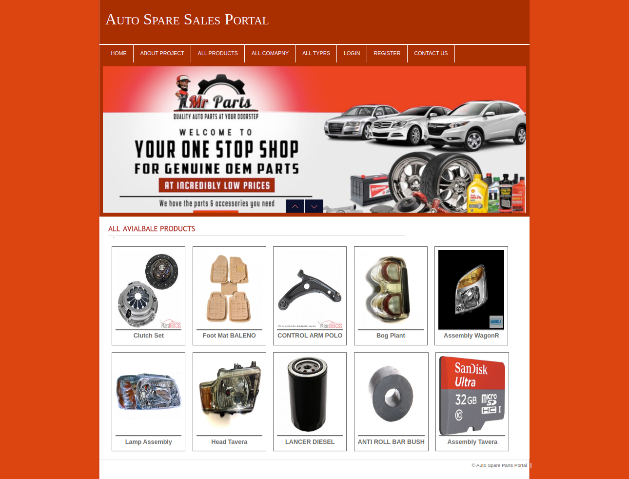 Auto Spare Sales Portal- PHP Web Development Project