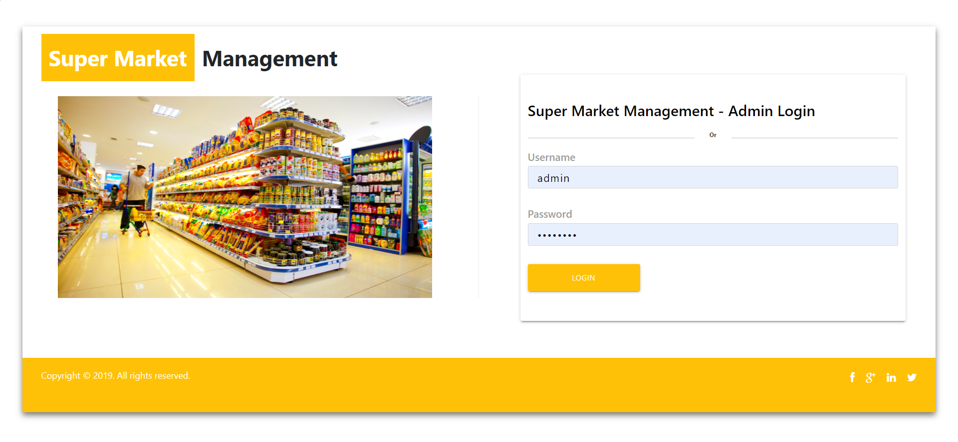 Super Market Management System- NodeJS AngularJS Project