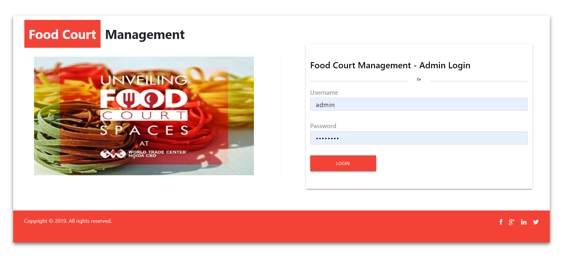 Food Court Management System- NodeJS AngularJS Project