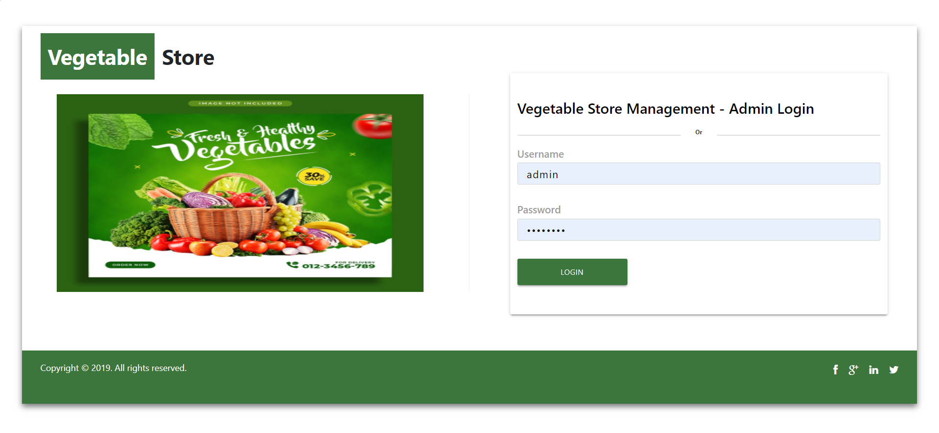 Vegetable Store Management System- NodeJS AngularJS Project