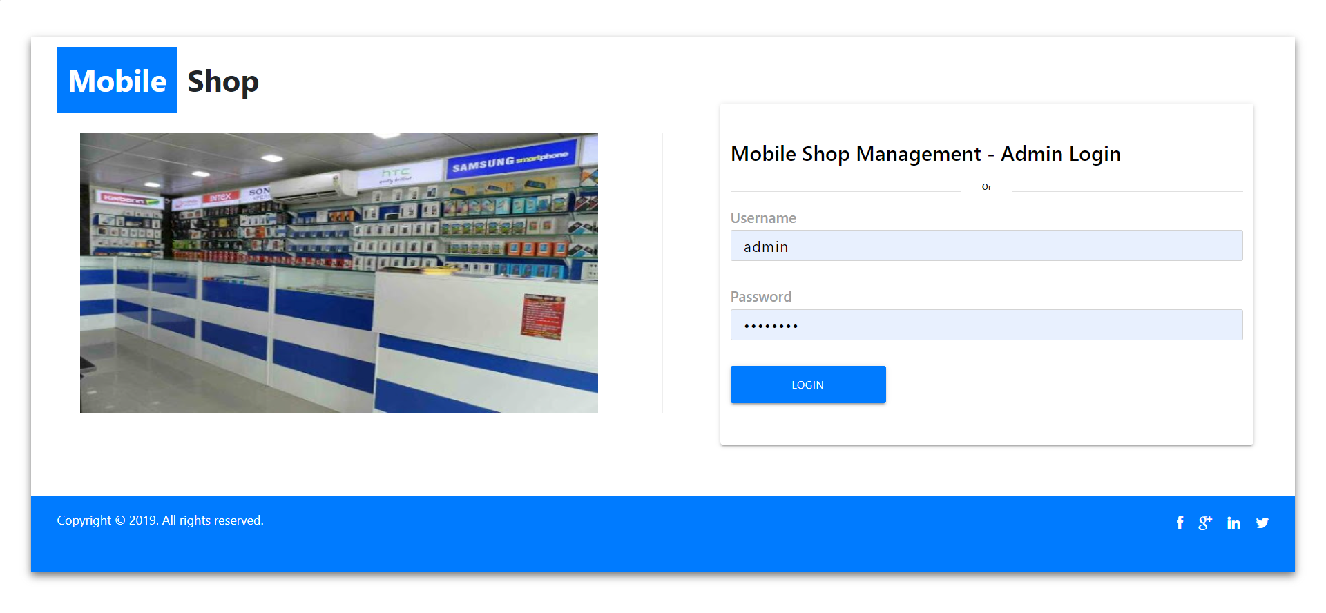 Mobile Shop Management System- NodeJS AngularJS Project P