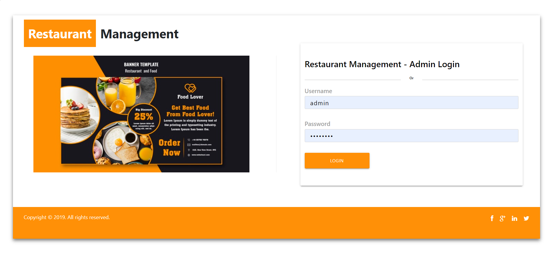 Restaurant Management System- NodeJS AngularJS Project