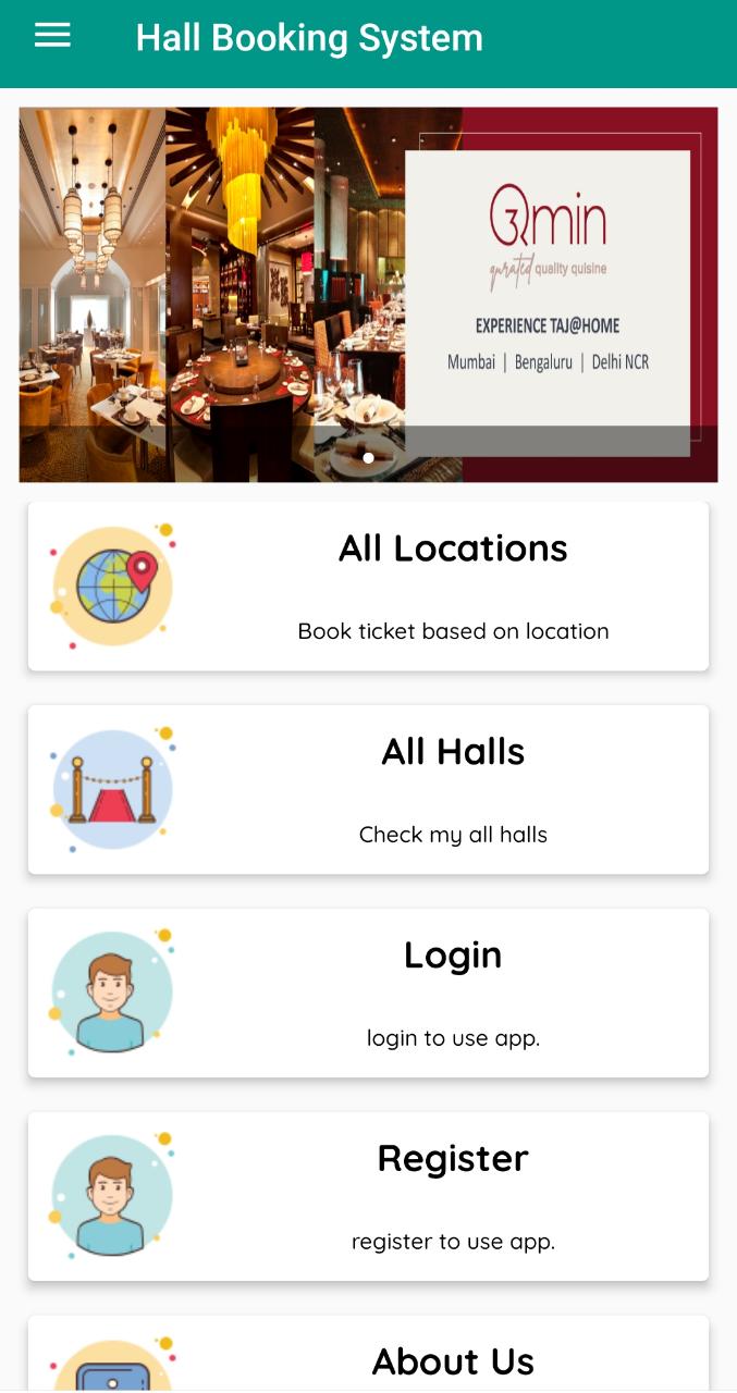 Hall Booking System Android Project