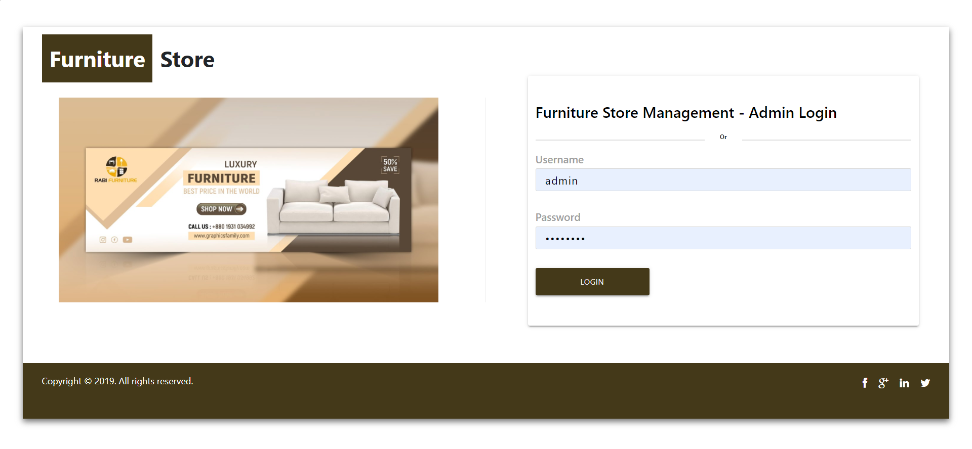 Furniture Store Management System- NodeJS AngularJS Project