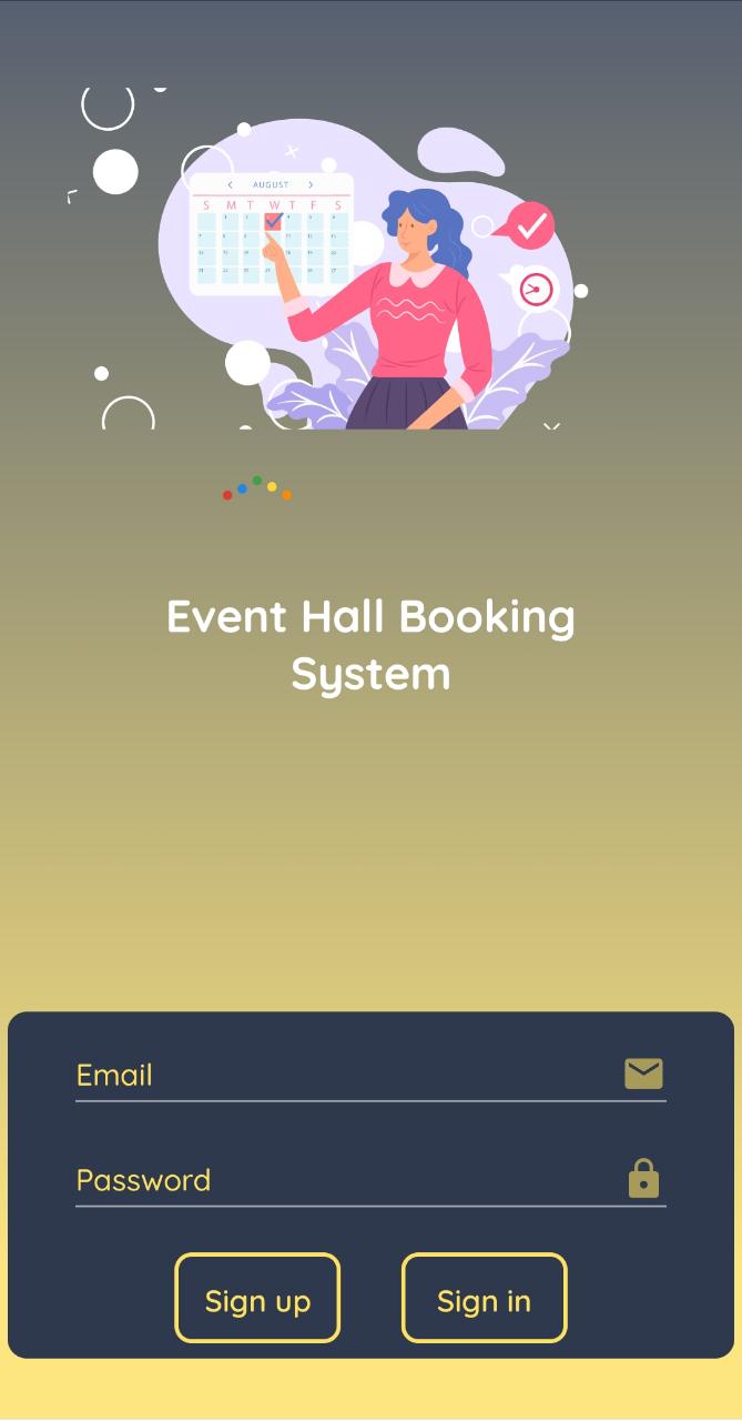 Event Hall Booking System Android Project