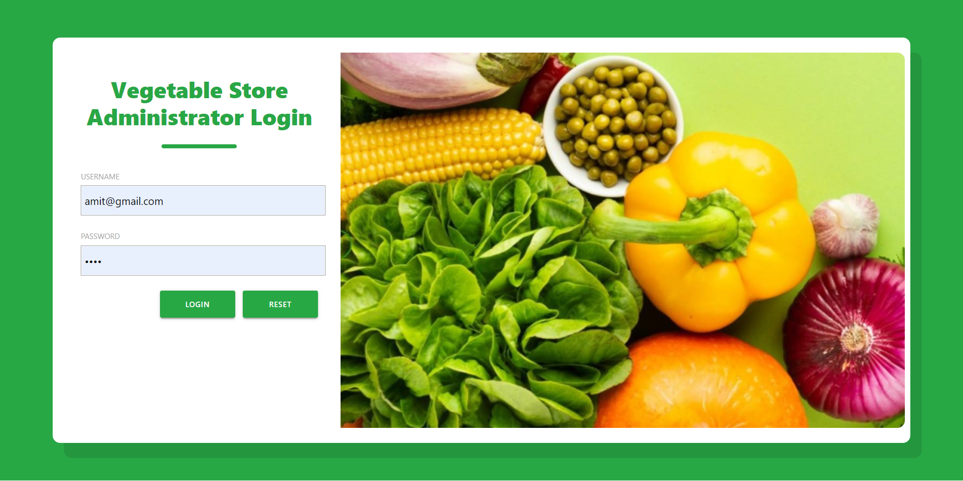 Vegetable Store Management System- Java Spring Boot Angular Eureka Project