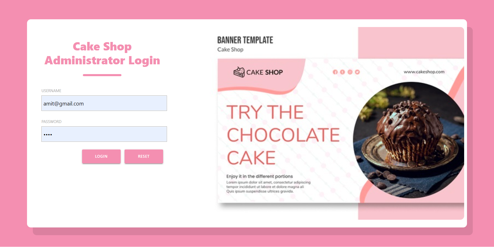 Cake Shop Management System- Java Spring Boot Angular Project