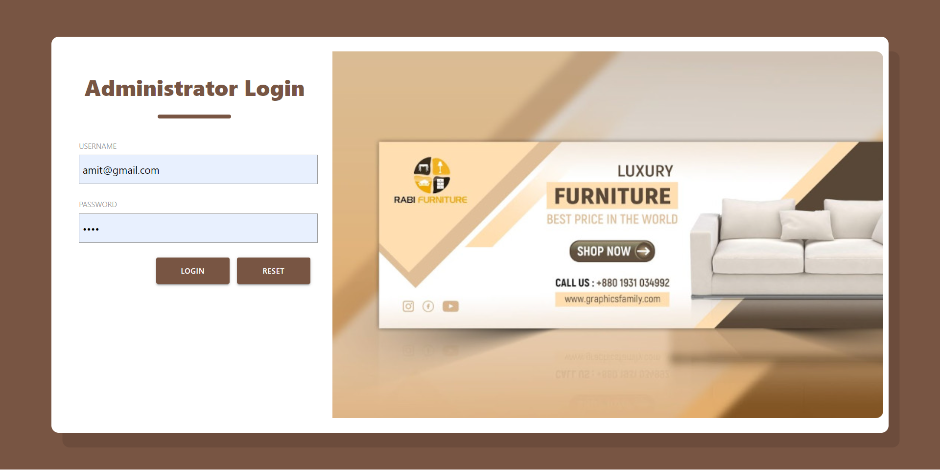 Furniture Store Management System- Java Spring Boot Angular Eureka Project