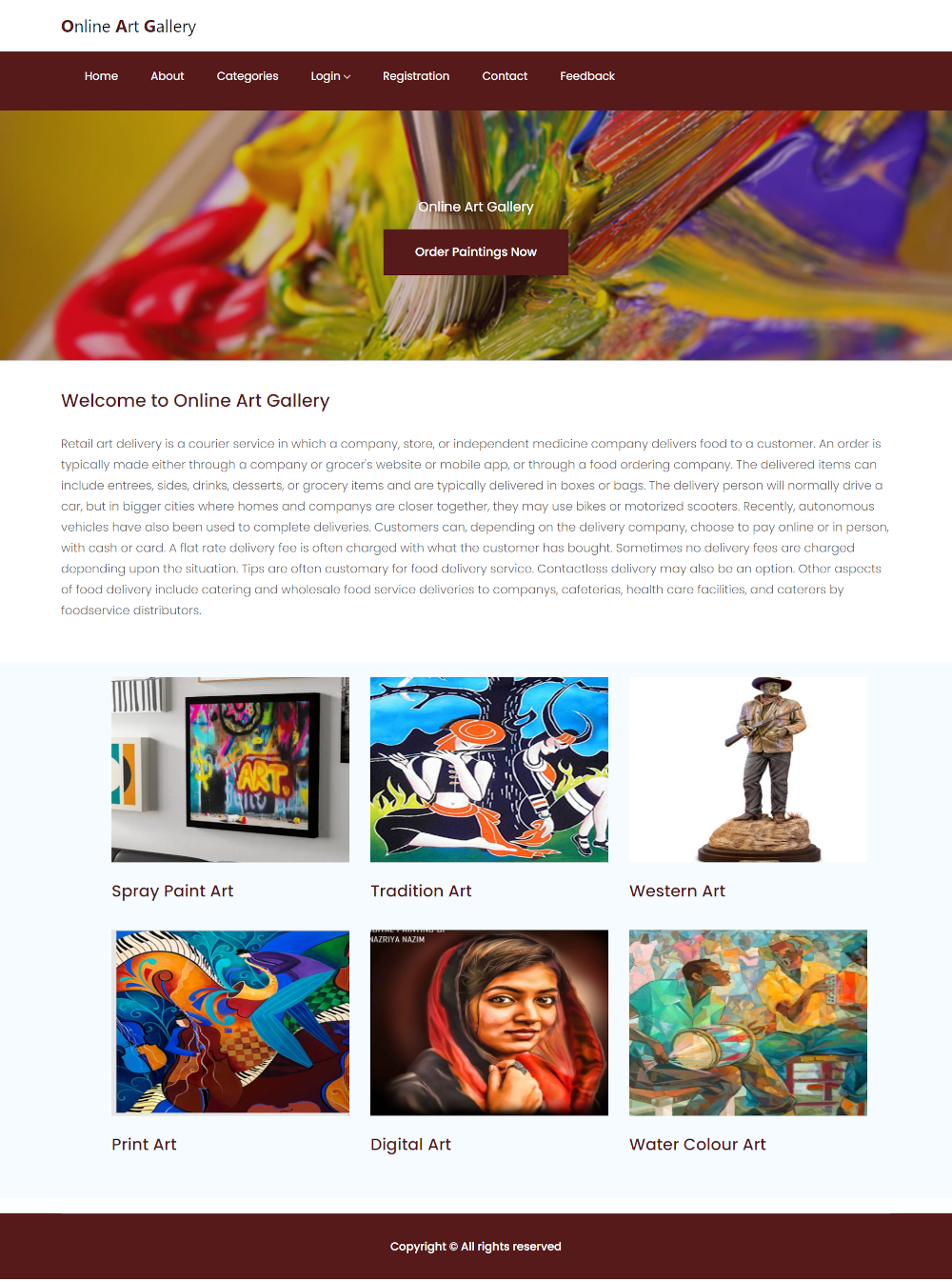 Online Art Gallery- NodeJS AngularJS Project