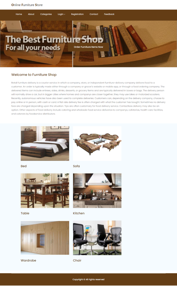 Online Furniture Shop Report Synopsis Source Code