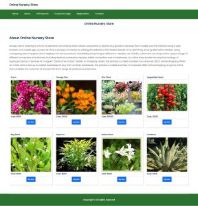 Online Nursery Store Mini Project Report Synopsis Source Code