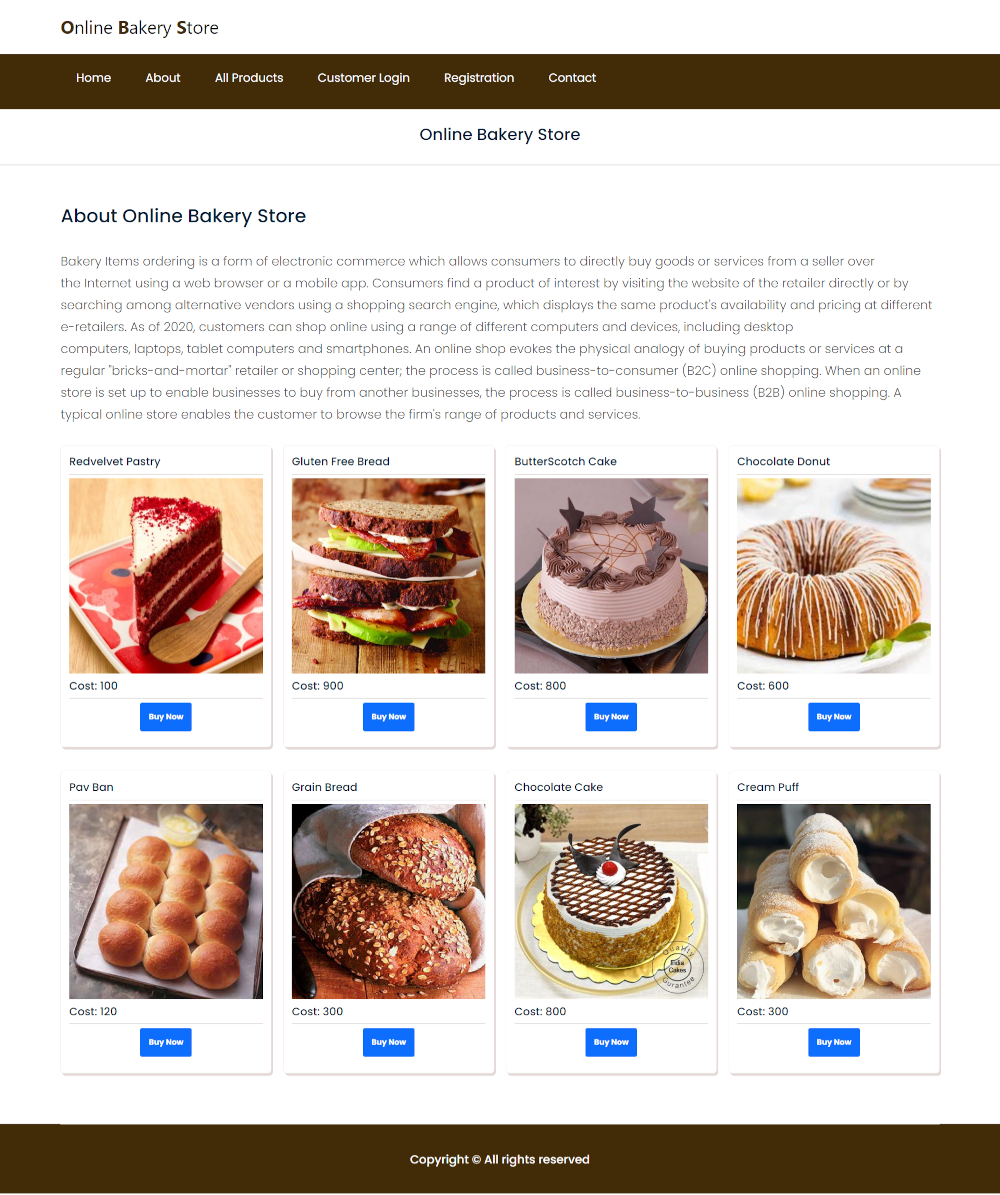 Online Bakery Store- Java Spring Boot Angular Eureka Project