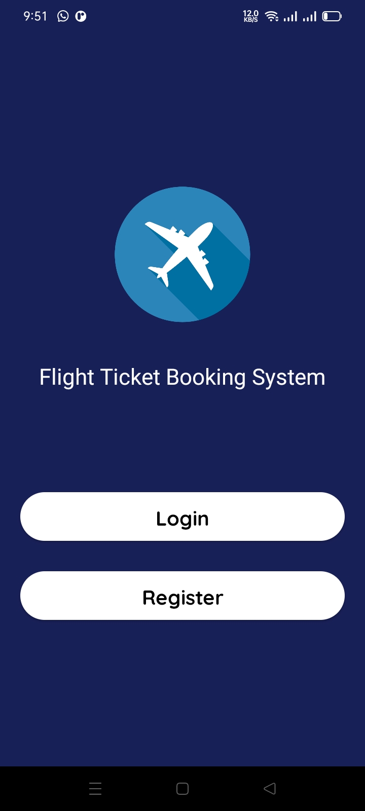 Flight Booking System Android Project